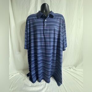 Roundtree & Yorke Blue Polo Shirt Classic Striped Design